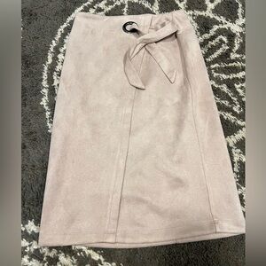 Soho Tan Suede Pencil Skirt